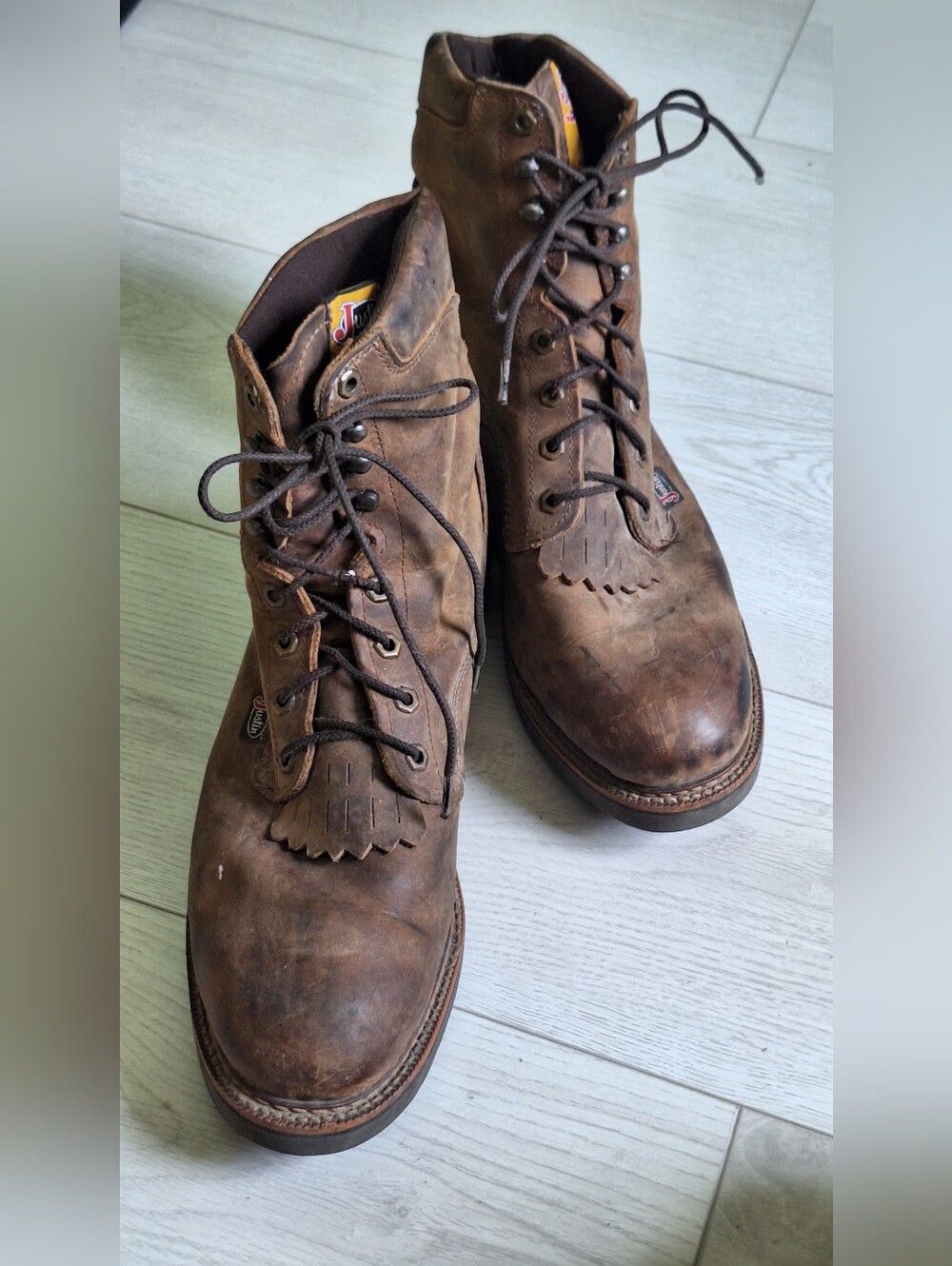 JUSTIN|Men's Bay Apache Lace Roper Boots SZ 13EE Style 0440